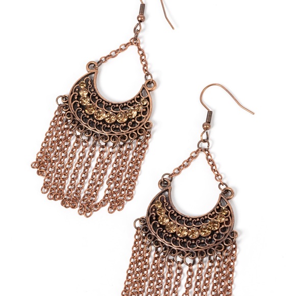 Greco Goddess - Copper earrings - Picture 2 of 2